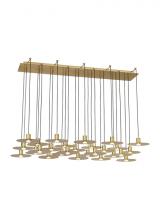 Visual Comfort & Co. Modern Collection 700TRSPEVS27TNB-LED930277 - Modern Eaves dimmable LED 27-light in a Natural Brass/Gold Colored finish Ceiling Chandelier