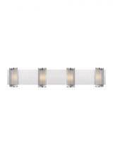 Visual Comfort & Co. Modern Collection KWWS10227CN - The Esfera X-Large Damp Rated 4-Light Integrated Dimmable LED Wall Sconce in Polished Nickel