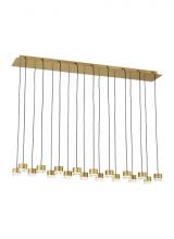 Visual Comfort & Co. Modern Collection 700TRSPGBL18TNB-LED930120 - Modern Gable dimmable LED 18-light Ceiling Chandelier in a Natural Brass/Gold Colored finish