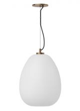 Visual Comfort & Co. Modern Collection 700TDKPR13CNB-LED927 - Modern Kapoor dimmable LED Medium Ceiling Pendant Light in a Clear/Natural Brass/Gold Colored finish
