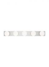 Visual Comfort & Co. Modern Collection SLBA124N-L - The Orbel 41-inch Damp Rated 5-Light Dimmable Bath Vanity in Polished Nickel