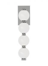 Visual Comfort & Co. Modern Collection SLWS22527N - The Perle 15-inch Damp Rated 1-Light Integrated Dimmable LED Wall Sconce in Polished Nickel