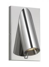 Visual Comfort & Co. Modern Collection 700WSPNT5N-LED930 - The Ponte 5-inch Damp Rated 1-Light Integrated Dimmable LED Wall Sconce in Polished Nickel