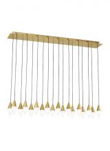Visual Comfort & Co. Modern Collection 700TRSPTRT18TNB-LED930277 - Modern Turret dimmable LED 18-light Ceiling Chandelier in a Natural Brass/Gold Colored finish
