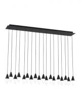 Visual Comfort & Co. Modern Collection 700TRSPTRT18TB-LED930120 - Modern Turret dimmable LED 18-light Ceiling Chandelier in a Nightshade Black finish