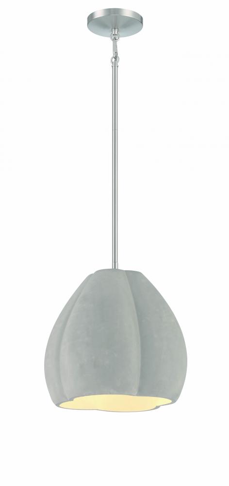 1 LIGHT PENDANT IN METAL & CEMENT