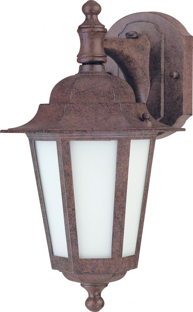 1-Light Outdoor Wall Lantern (Arm Down) with Photocell in Old Bronze Finish and Frosted Glass (1)
