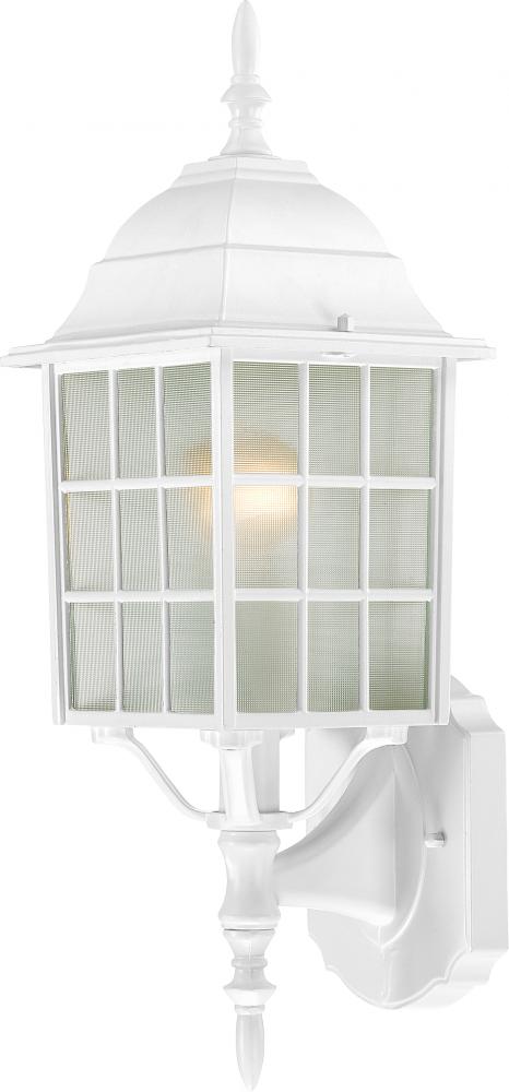 Adams - 1 Light 18" Wall Lantern with Frosted Glass - White Finish