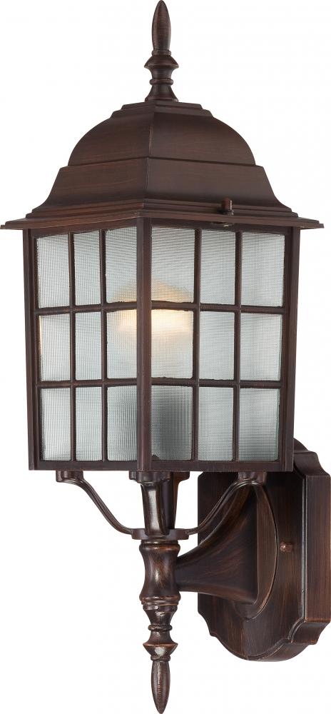 Adams - 1 Light 18" Wall Lantern with Frosted Glass - Rustic Bronze Finish
