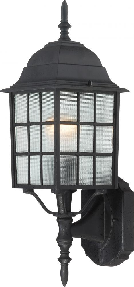 Adams - 1 Light 18" Wall Lantern with Frosted Glass - Textured Black Finish