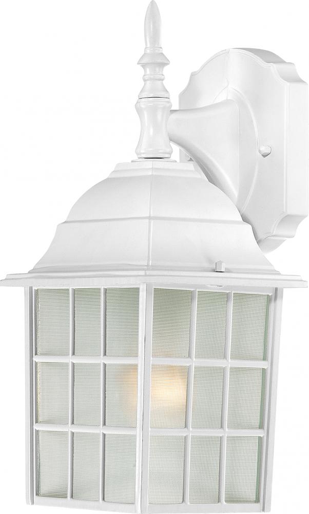 Adams - 1 Light 14" Wall Lantern with Frosted Glass - White Finish
