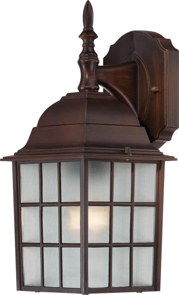 Adams - 1 Light 14" Wall Lantern with Frosted Glass - Rustic Bronze Finish