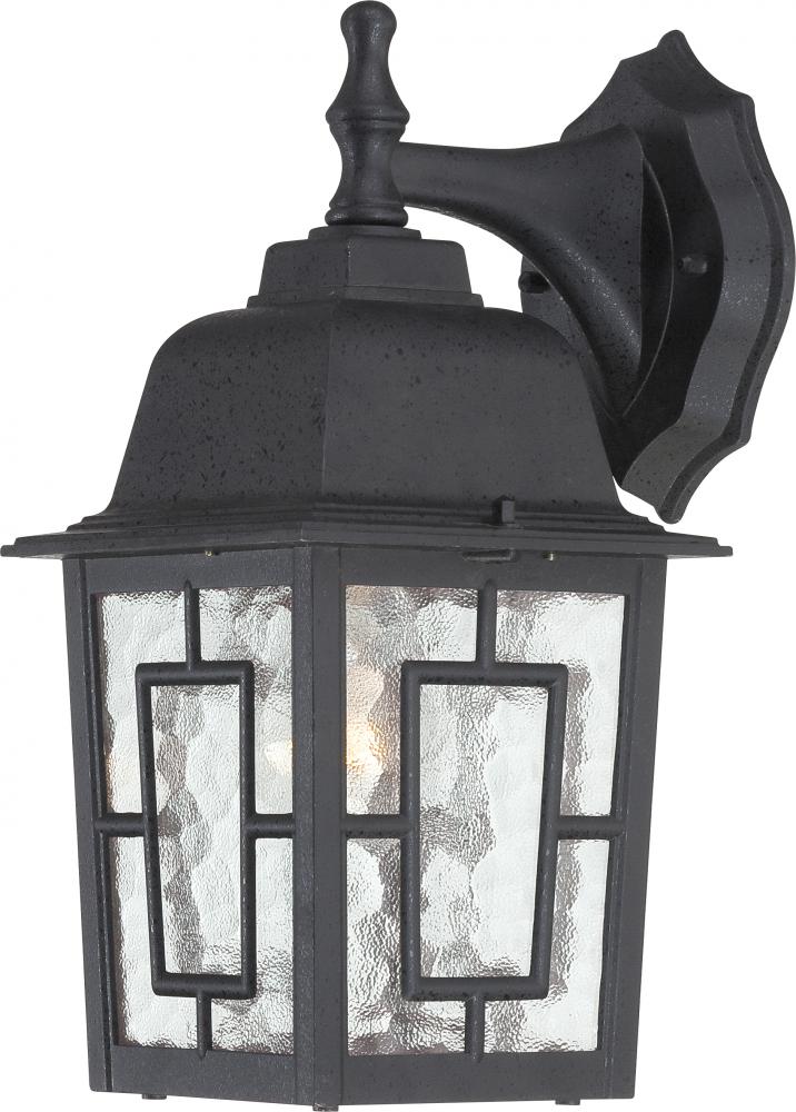 Banyan - 1 Light 12" Wall Lantern with Clear Water Glass - Textured Black Finish