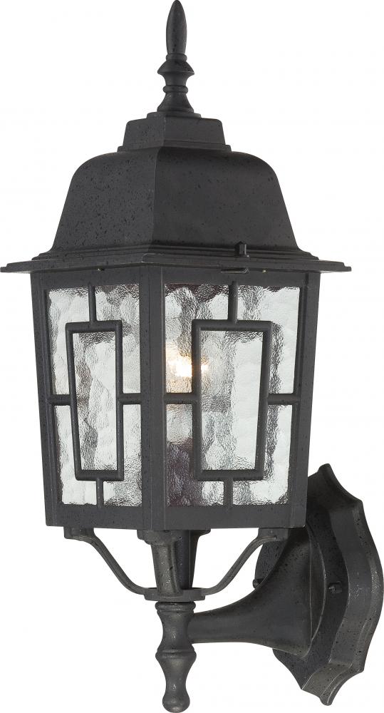 Banyan - 1 Light 17" Wall Lantern with Clear Water Glass - Textured Black Finish