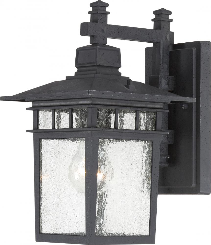 Cove Neck - 1 Light 12" Wall Lantern with Clear Seed Glass - Textured Black Finish