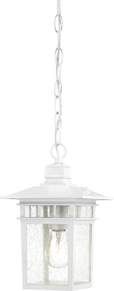 Cove Neck - 1 Light 12" Hanging Lantern with Clear Seed Glass - White Finish
