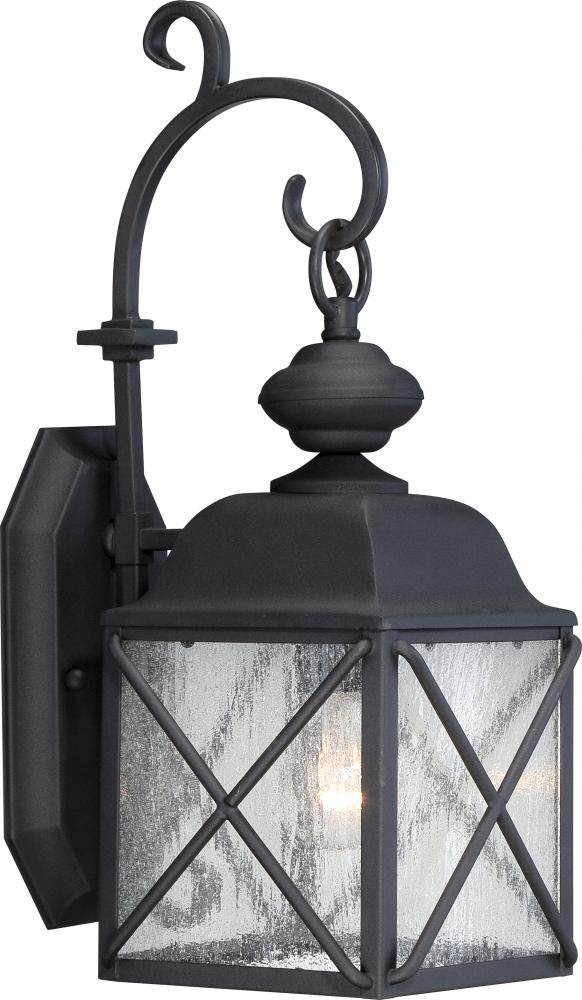 Wingate - 1 Light - 6" Wall Lantern with Clear Seed Glass - Textured Black Finish