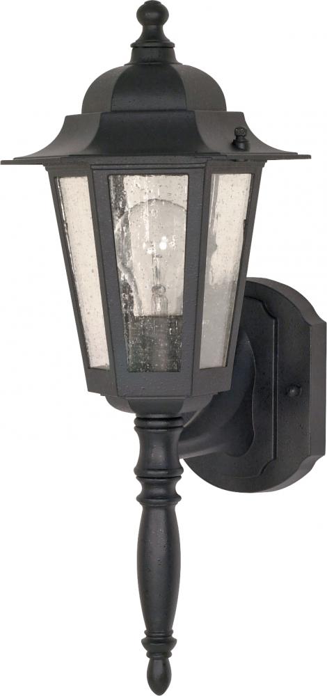 Cornerstone - 1 Light 18" Wall Lantern with Clear Seeded Glass - Textured Black Finish