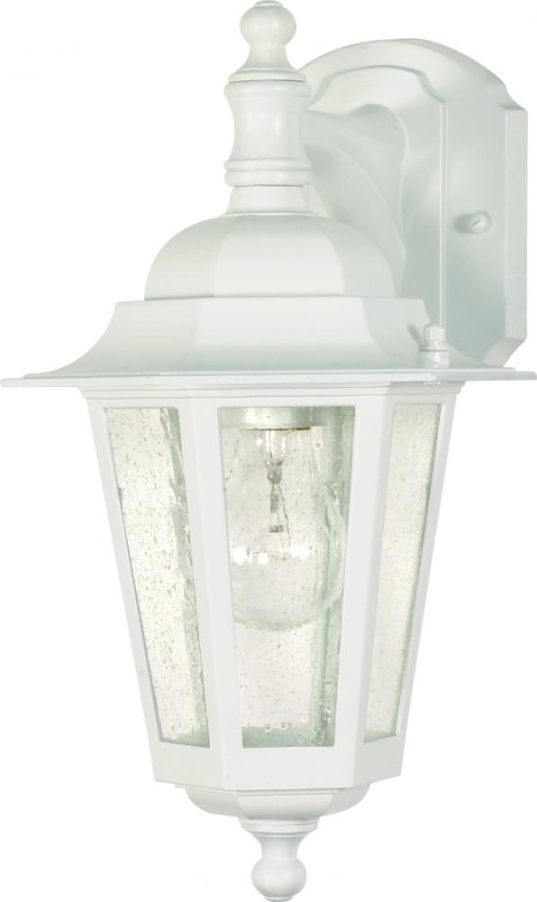 Cornerstone - 1 Light 13" Wall Lantern - Arm Down with Clear Seeded Glass - White Finish