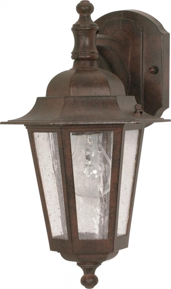 Cornerstone - 1 Light 13" Wall Lantern - Arm Down with Clear Seeded Glass - Old Bronze Finish