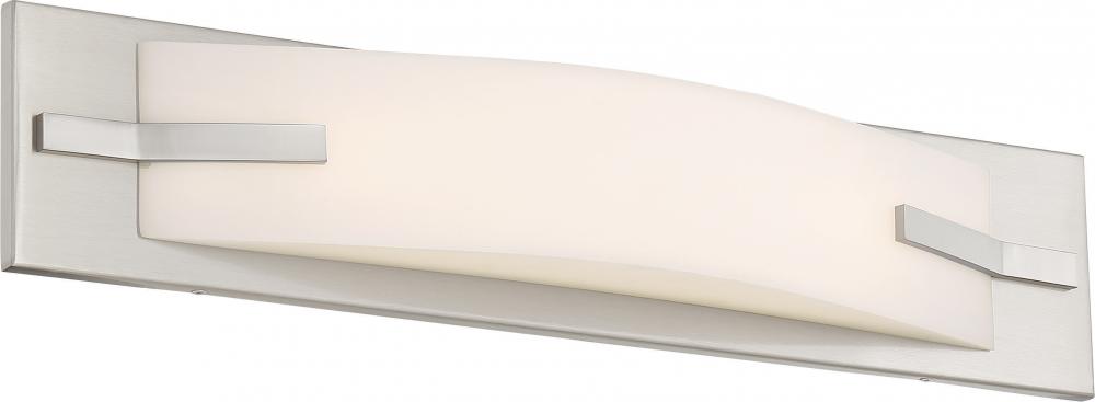 Bow - 20" LED Vanity with White Acrylic Diffuser - Brushed Nickel Finish