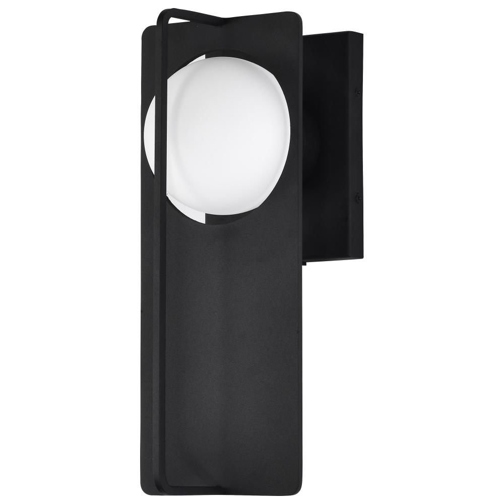 Portal; 6W LED; Medium Wall Lantern; Matte Black with White Opal Glass
