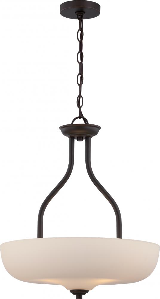 Kirk - 3 Light Pendant with Etched Opal Glass - LED Omni Included