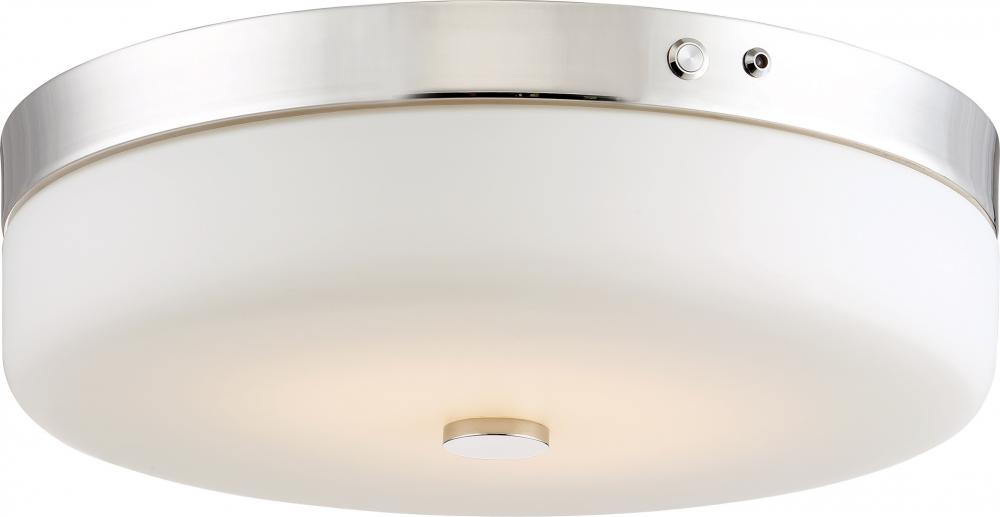 LED 20W - Flush with Frosted Glass - Polished Nickel Finish- 120-277V