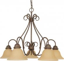 Nuvo 60/1024 - Castillo - 5 Light Chandelier with Champagne Linen Washed Glass - Sonoma Bronze Finish