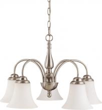 Nuvo 60/1822 - Dupont - 5 Light Chandelier with Satin White Glass - Brushed Nickel Finish