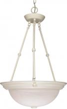 Nuvo 60/227 - 3-Light 15" Hanging Pendant Light Fixture in Textured White Finish with Alabaster Glass