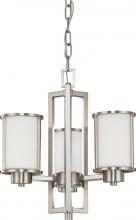 Nuvo 60/2851 - Odeon - 3 Light (convertible up with down) Chandelier with Satin White Glass - Brushed Nickel Finish