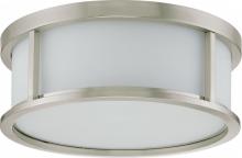 Nuvo 60/2862 - Odeon - 3 Light 15" Flush Dome with Satin White Glass - Brushed Nickel Finish