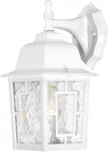 Nuvo 60/4921 - Banyan - 1 Light 12" Wall Lantern with Clear Water Glass - White Finish