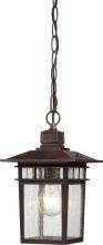 Nuvo 60/4955 - Cove Neck - 1 Light 12" Hanging Lantern with Clear Seed Glass - Rustic Bronze Finish