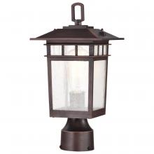 Nuvo 60/5955 - Cove Neck Collection Outdoor Medium 14 inch Post Light Pole Lantern; Rustic Bronze Finish with Clear