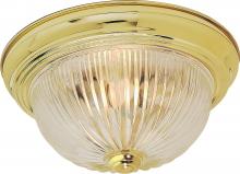 Nuvo 60/6015 - 2 Light - 11" - Flush Mount - Clear Ribbed Glass; Color retail packaging