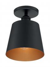 Nuvo 60/7331 - Motif - 1 Light Semi-Flush with- Black and Gold Accents Finish