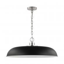 Nuvo 60/7488 - Colony; 1 Light; Large Pendant; Matte Black with Polished Nickel