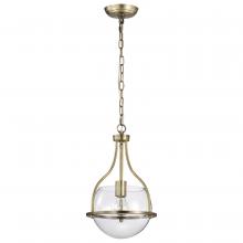 Nuvo 60/7815 - Amado 1 Light Pendant; 10 Inches; Vintage Brass Finish; Clear Glass