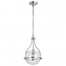 Nuvo 60/7816 - Amado 1 Light Pendant; 10 Inches; Polished Nickel Finish; Clear Glass