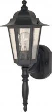 Nuvo 60/987 - Cornerstone - 1 Light 18" Wall Lantern with Clear Seeded Glass - Textured Black Finish