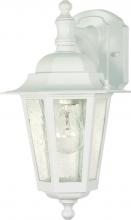 Nuvo 60/988 - Cornerstone - 1 Light 13" Wall Lantern - Arm Down with Clear Seeded Glass - White Finish
