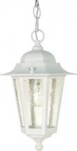 Nuvo 60/991 - Cornerstone - 1 Light 13" Hanging Lantern with Clear Seeded Glass - White Finish