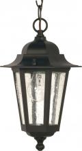 Nuvo 60/993 - Cornerstone - 1 Light 13" Hanging Lantern with Clear Seeded Glass - Textured Black Finish