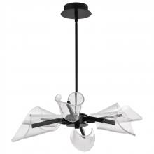 Nuvo 62/2281 - Sedona; 28 Inch 6 Light LED Chandelier; Matte Black; Silk Screened Acrylic Lens