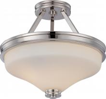 Nuvo 62/424 - Cody - 2 Light Semi Flush with Satin White Glass - LED Omni Included