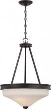 Nuvo 62/435 - Cody - 3 Light Pendant with Satin White Glass - LED Omni Included