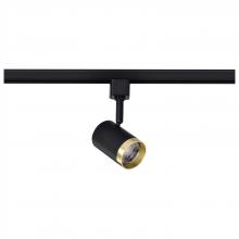 Nuvo TH637 - 12 Watt LED Small Cylindrical Track Head; 3000K; Matte Black and Brushed Brass Finish