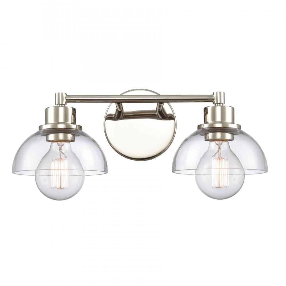 Julian 16'' Wide 2-Light Vanity Light - Polished Nickel